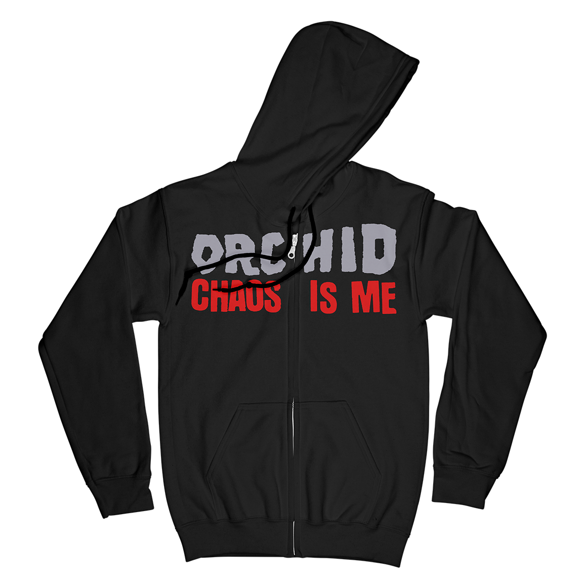 Orchid "Chaos Is Me" Black Zip Up Sweatshirt
