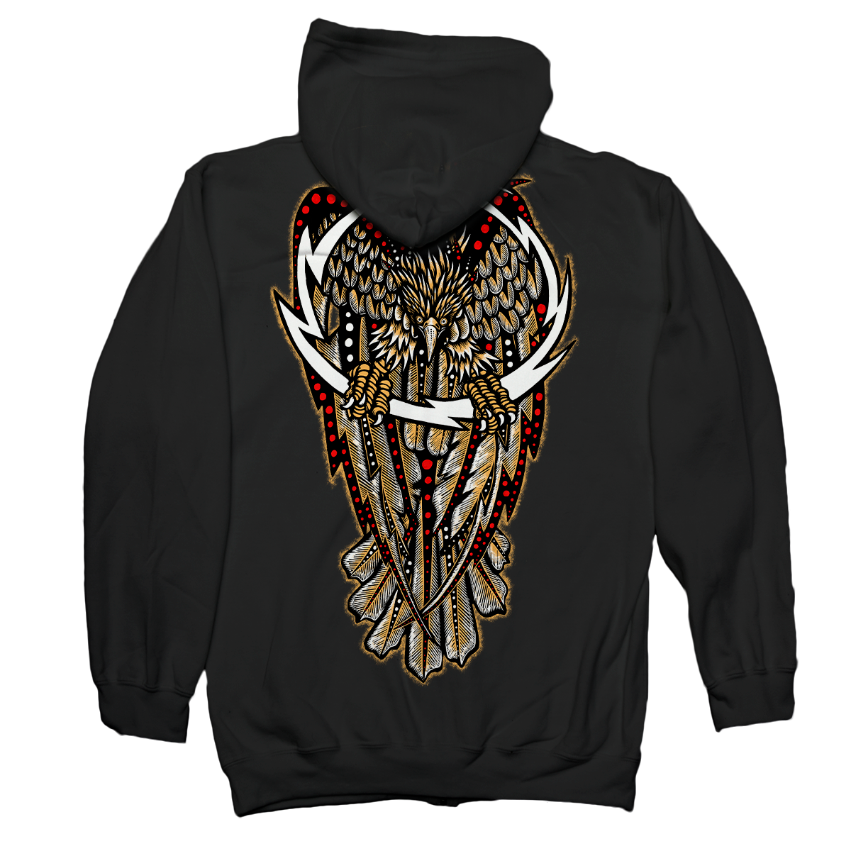 DENNIS MCNETT "Thunder Eagle" Black Hooded Sweatshirt