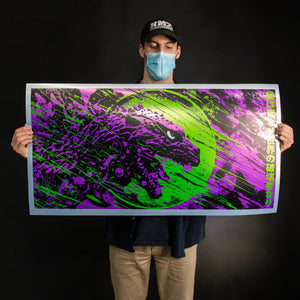 J. Bannon "Destroyer of Worlds: Inversion: Metallic Purple & Green" Print