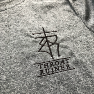 THROATRUINER "Logo" Embroidered Dark Heather T-Shirt