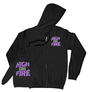 HIGH ON FIRE "Reality Masters" Black Zip-Up Hoodie