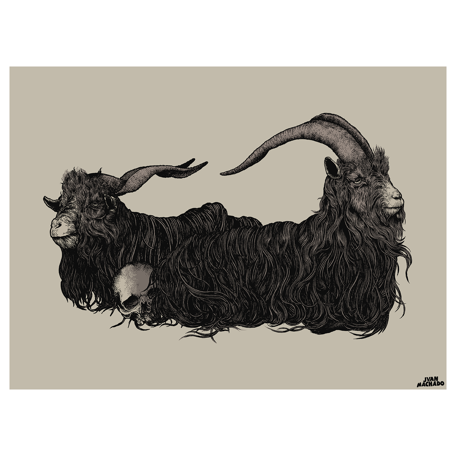 Juan Machado "Two Goats" Giclee Print